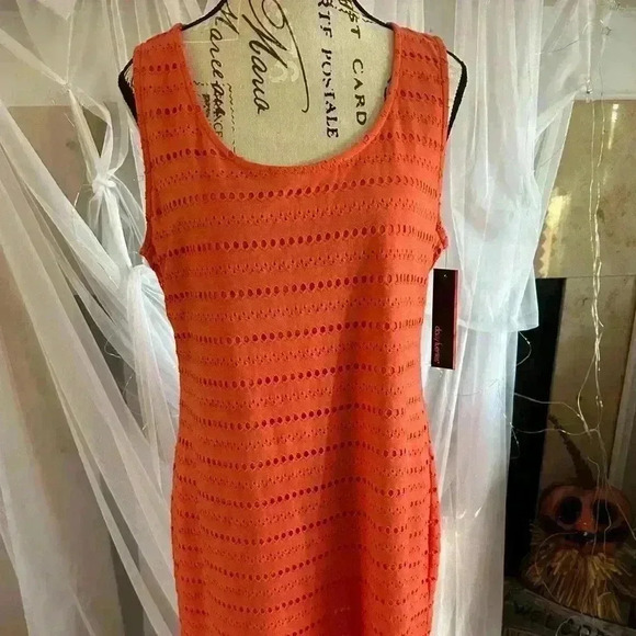 Daisy Fuentes Orange Sleeveless Dress. New With Tags. Large. - Picture 1 of 5